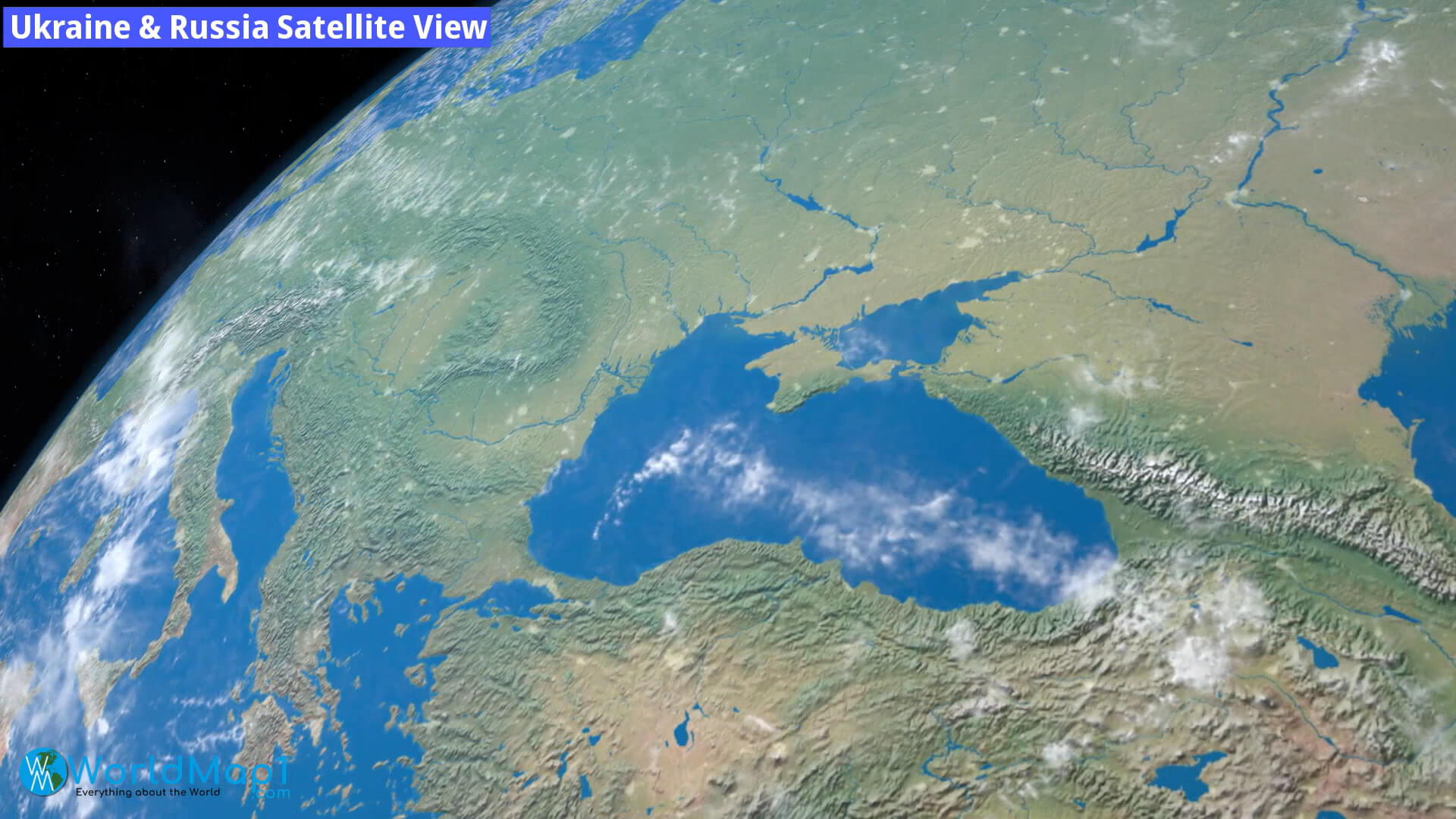 Ukrayna ve Rusya Uydu Görünümü